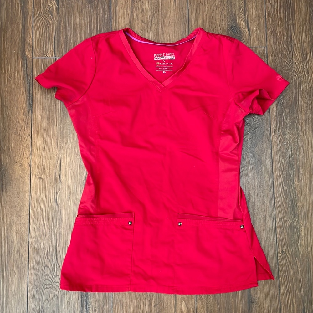 Womens healing hands scrub top